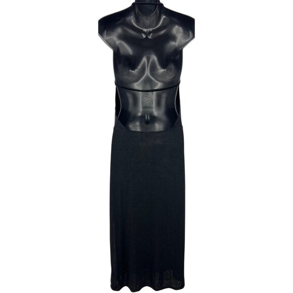 Intimately Free People Black Halter Midi Dress Cowl Neck Medium M New - Picture 4 of 9